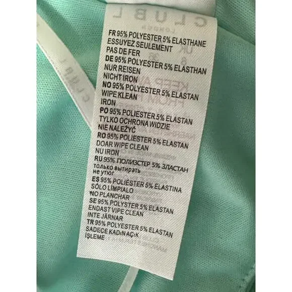 Club L London aqua green feather bandeau crop top size 4 - Picture 4 of 16